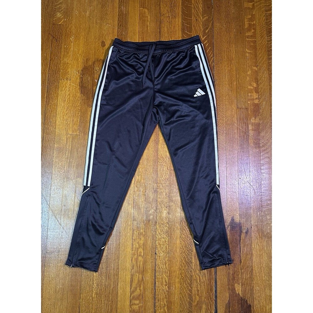 Adidas Tiro 23 Track Pants Mens Large Tall Black White Stripe Tapered Zip